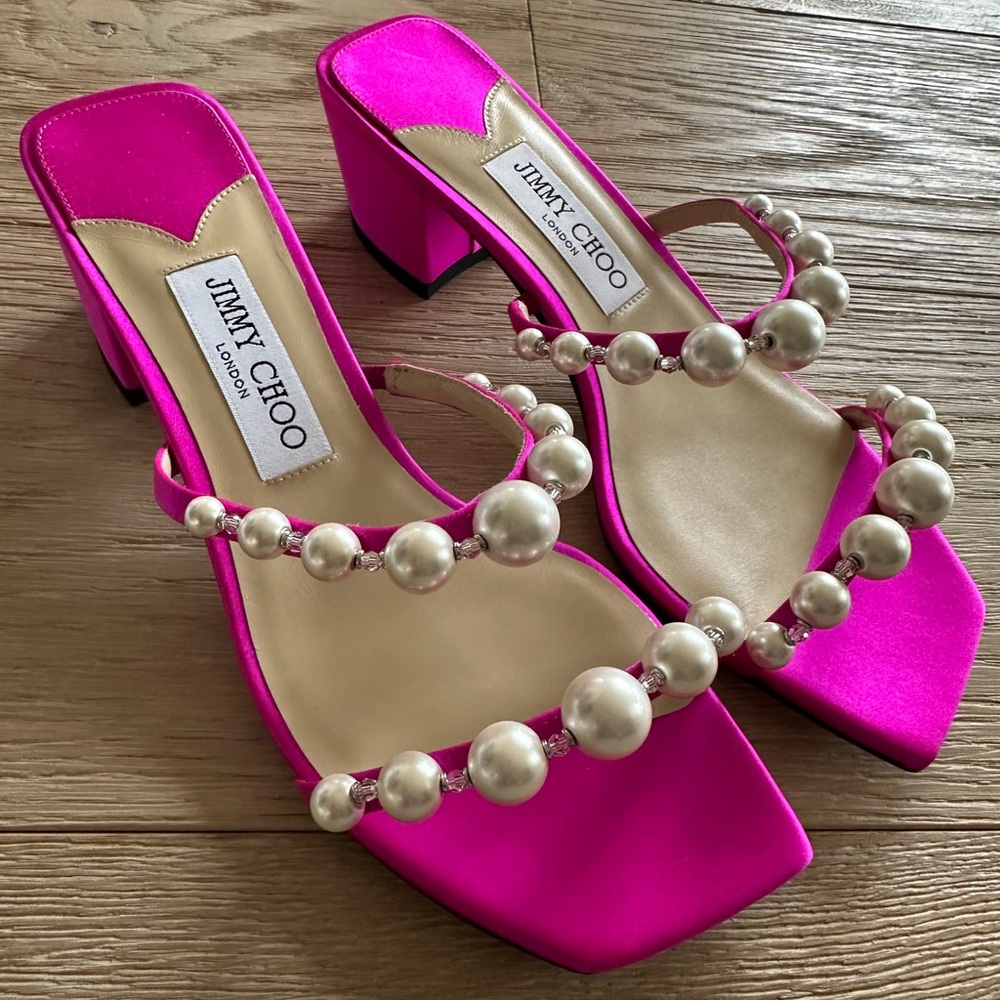 Jimmy Choo Amara 45 Satin Pink Heels